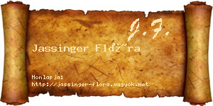 Jassinger Flóra névjegykártya